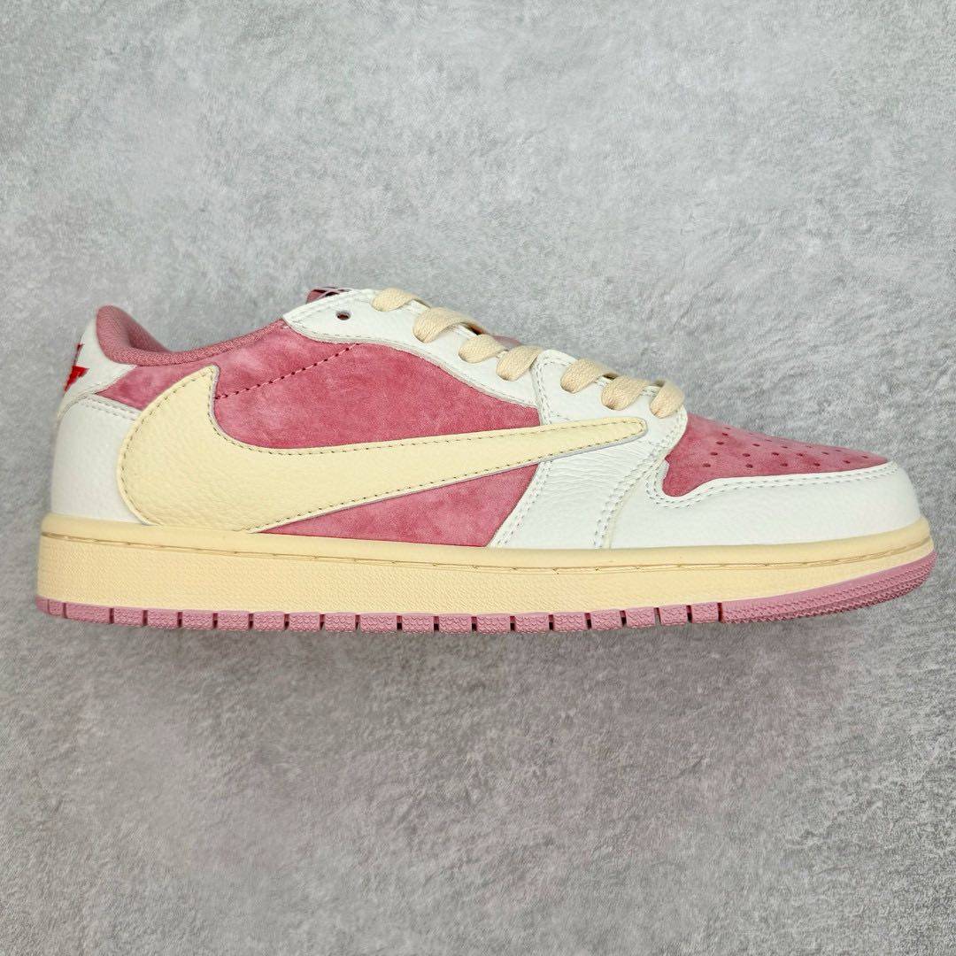 真标💰110 150 公司级💰180 220 纯原💰260 350  Travis Scott x Air Jordan AJ1 Low TS联名倒钩低帮系列 毫无疑问市场中端王者 耗时半年巨作 全套原纸板楦头开发 确保原汁原味 完美呈现倒钩版型 原档案转印油墨一体 一码一