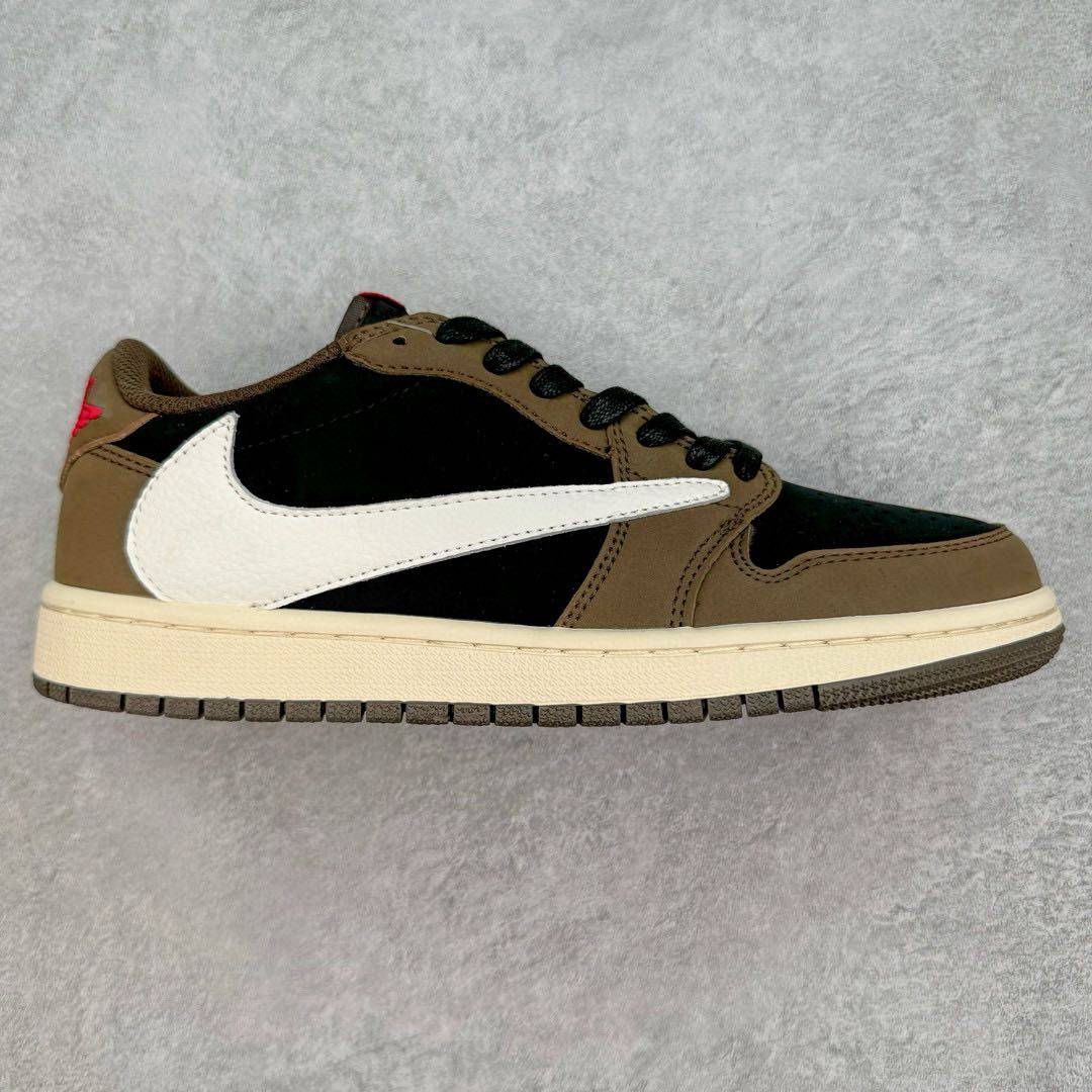 真标💰110 150 公司级💰180 220 纯原💰260 350  Travis Scott x Air Jordan AJ1 Low TS联名倒钩低帮系列 毫无疑问市场中端王者 耗时半年巨作 全套原纸板楦头开发 确保原汁原味 完美呈现倒钩版型 原档案转印油墨一体 一码一