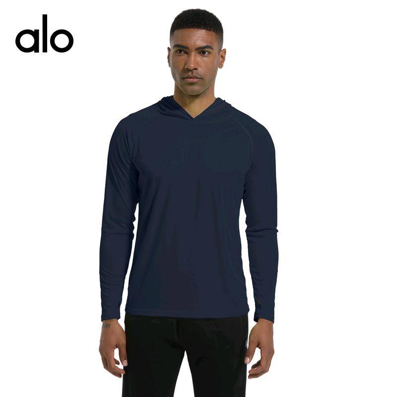 ALO YOGA💰83💎支持一件代发
aloyoga 男士速干运动跑步套头纯色透气T恤休闲健身长袖
【品牌】ALO 
【款号】FSY001
【面料】聚酯纤维（涤纶）
【颜色】白色，藏青色，道奇蓝，橄榄绿，黑色，酒红色，军绿色，浅灰色，深灰色
【尺码】S，M，L，XL，XXL，XXXL
 专柜同款品质，厂家直销，货源充足，售后保障
