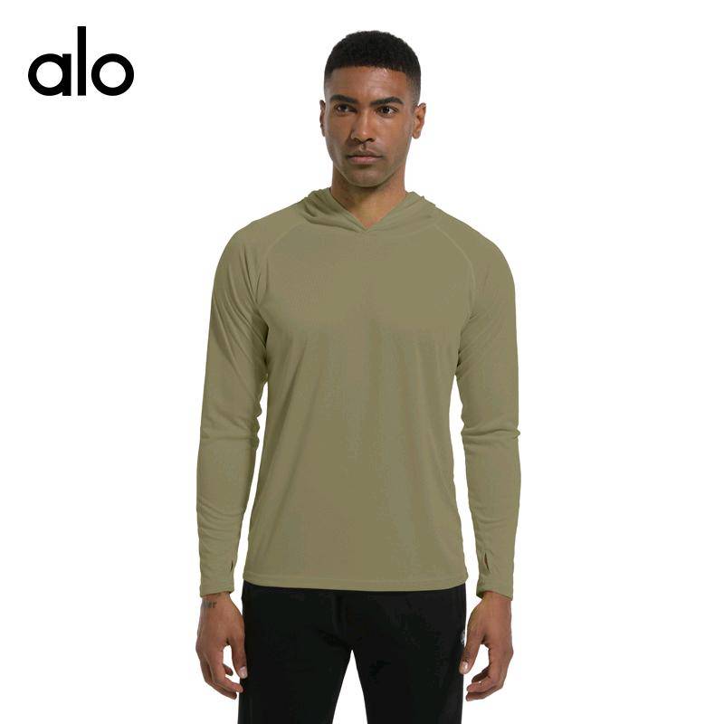 ALO YOGA💰83💎支持一件代发
aloyoga 男士速干运动跑步套头纯色透气T恤休闲健身长袖
【品牌】ALO 
【款号】FSY001
【面料】聚酯纤维（涤纶）
【颜色】白色，藏青色，道奇蓝，橄榄绿，黑色，酒红色，军绿色，浅灰色，深灰色
【尺码】S，M，L，XL，XXL，XXXL
 专柜同款品质，厂家直销，货源充足，售后保障