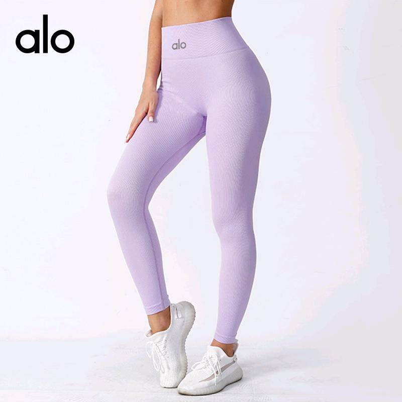 ALO YOGA  💰70💎支持一件代发
alo yoga螺纹运动健身紧身裤高腰收腹无缝跨境瑜伽裤
【品牌】ALO 
【款号】CK2308
【面料】锦纶/尼龙
【颜色】白色，黑色，灰色，酒红色，咖啡色，克莱因蓝，蓝色，米白，浅粉色，浅咖，浅紫色，珊瑚红，深绿，天蓝，紫色
【尺码】S，M，L
 专柜同款品质，厂家直销，货源充足，售后保障
