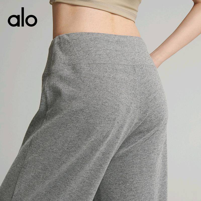 ALO YOGA💰85 💎支持一件代发
aloyoga加长针织卫裤女冬季宽松版直筒灰色显瘦百搭运动休闲裤
【品牌】ALO 
【款号】KZ240803
【面料】聚酯纤维/人棉/氨纶
【颜色】黑色，灰色
【尺码】XS，S，M，L

 专柜同款品质，厂家直销，货源充足，售后保障