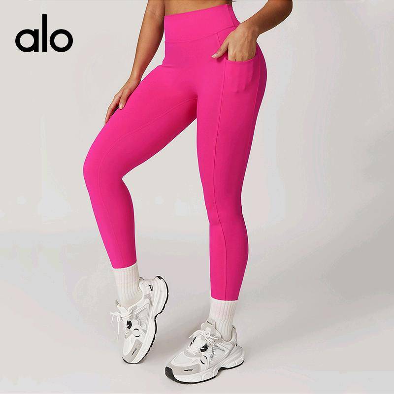 ALO YOGA💰93💎支持一件代发
aloyoga瑜伽裤速干紧身提臀瑜伽裤磨毛高腰健身裤运动打底裤
【品牌】ALO 
【款号】CCK8524
【面料】氨纶/锦纶
【颜色】高级黑，徽章蓝，玫红色，孔雀蓝，自由灰
【尺码】S，M，L，XL
 专柜同款品质，厂家直销，货源充足，售后保障