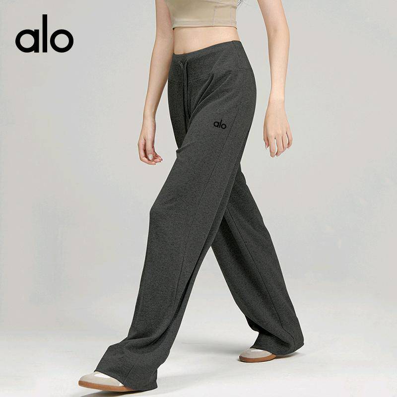 ALO YOGA💰85 💎支持一件代发
aloyoga加长针织卫裤女冬季宽松版直筒灰色显瘦百搭运动休闲裤
【品牌】ALO 
【款号】KZ240803
【面料】聚酯纤维/人棉/氨纶
【颜色】黑色，灰色
【尺码】XS，S，M，L

 专柜同款品质，厂家直销，货源充足，售后保障