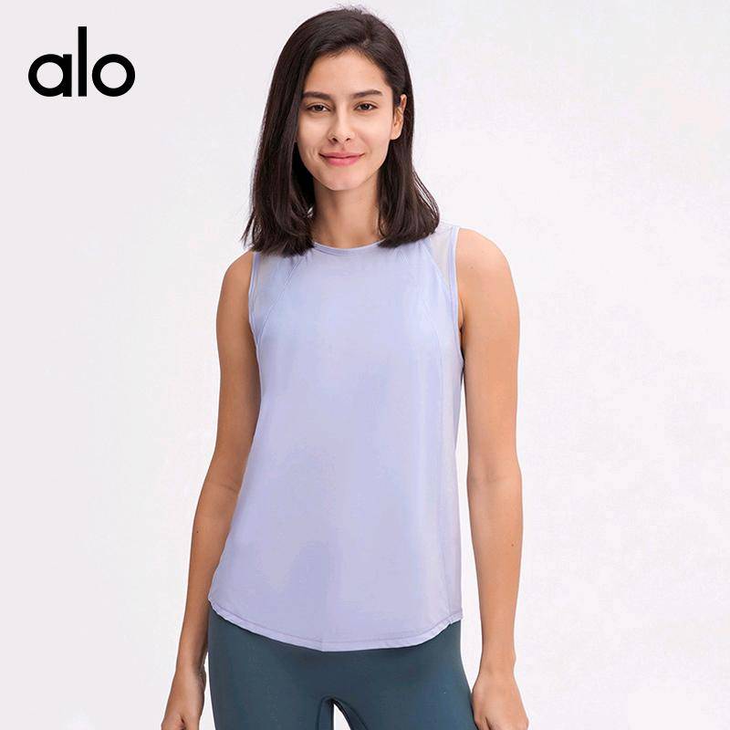 ALO YOGA💰68💎支持一件代发
aloyoga短袖速干镂空网纱透气运动背心轻薄柔软健身瑜伽上衣
【品牌】ALO 
【款号】DT051
【面料】锦纶/氨纶
【颜色】白色，风车浅蓝，黑色，明亮黄，浅紫白，霜青色，微光蓝，微光紫，舞动黄，小茴香色，银河灰
【尺码】4，6，8，10，12
 专柜同款品质，厂家直销，货源充足，售后保障