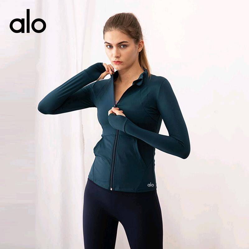 ALO YOGA💰89💎支持一件代发
aloyoga瑜伽服运动外套跨境秋冬高弹拉链健身开衫立领跑步外穿训练服
【品牌】ALO
【款号】JY6001
【面料】棉类混纺
【颜色】草绿色，黛蓝，黑色，可可色，蓝灰，浅灰，雾霾灰蓝，香芋紫
【尺码】S，M，L，XL，XXL

 专柜同款品质，厂家直销，货源充足，售后保障
