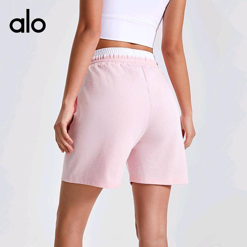 ALO YOGA 💰83💎支持一件代发
aloyoga运动短裤针织撞色高腰收腹休闲中裤瑜伽服跑步健身五分裤
【品牌】alo
【款号】YD4042
【面料】锦纶/尼龙
【颜色】卡其色，悦绿色，珍珠粉，藏蓝色
【尺码】S，M，L，XL
 专柜同款品质，厂家直销，货源充足，售后保障