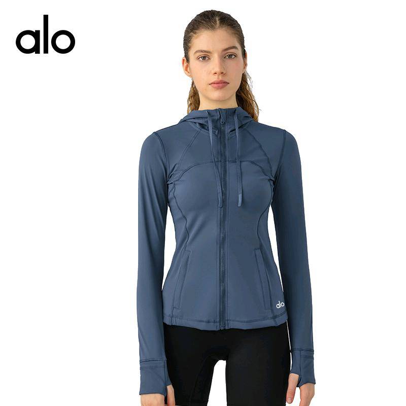 ALO YOGA 💰143💎支持一件代发
aloyoga跨境瑜伽服外套秋冬连帽运动夹克修身显瘦透气健身衣外套
【品牌】ALO 
【款号】JY2088
【面料】棉类混纺
【颜色】桔梗紫，珠光白，夜蓝色，黑色，游牧灰，蒸馏咖啡，比利时蓝
【尺码】S，M，L，XL
专柜同款品质，厂家直销，货源充足，售后保障