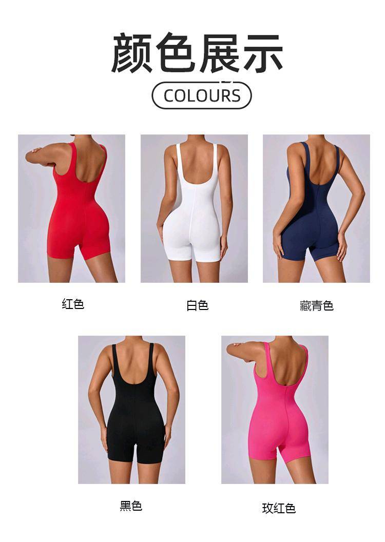 ALO YOGA💰93💎支持一件代发
alo yoga连体衣裸感瑜伽连体短裤带胸垫高强度运动健身服女
【品牌】ALO 
【款号】LTY18293
【面料】锦纶/氨纶
【颜色】藏青色，纯净白，红色，玫红色，尊贵黑
【尺码】S，M，L
 专柜同款品质，厂家直销，货源充足，售后保障