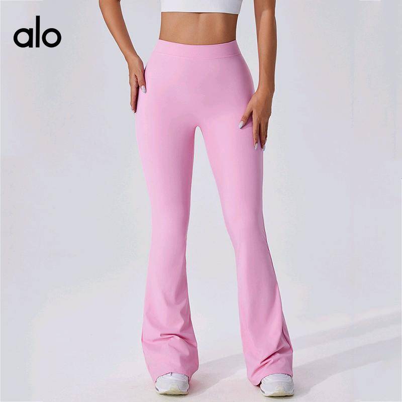 ALO YOGA💰88💎支持一件代发
alo瑜伽裤舞蹈长裤蜜桃后V提臀瑜裤喇叭裤运动阔腿高腰速干健身裤
【品牌】ALO 
【款号】CK628
【面料】锦纶，氨纶
【颜色】粉色，黑色，铅灰色，水蓝
【尺码】S，M，L，XL
 专柜同款品质，厂家直销，货源充足，售后保障