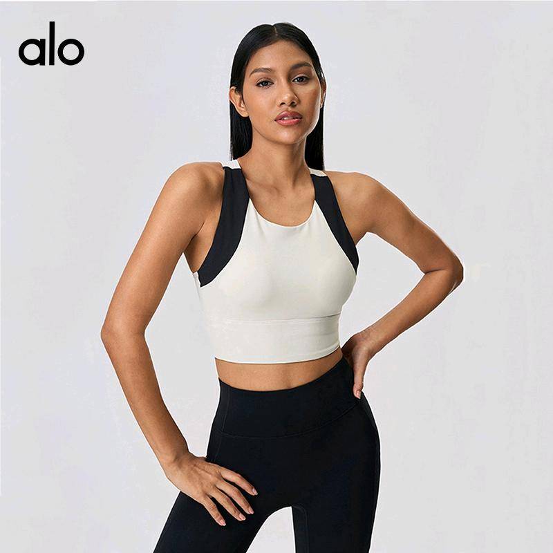 ALO YOGA💰78💎支持一件代发
aloyoga背心撞色百搭工字美背健身运动背心瑜伽文胸
【品牌】ALO 
【款号】D25067
【面料】锦纶，氨纶
【颜色】骨白，黑色，西纳特拉蓝
【尺码】4，6，8，10，12
 专柜同款品质，厂家直销，货源充足，售后保障