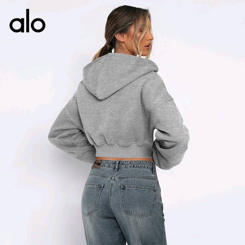 ALO YOGA💰88💎支持一件代发
aloyoga长袖上衣拉链开衫连帽卫衣休闲外套
【品牌】ALO 
【款号】E24W0318
【面料】涤纶，氨纶
【颜色】黑色，花灰，灰蓝，灰色，咖啡灰，米白，杏色
【尺码】S，M，L，XL
 专柜同款品质，厂家直销，货源充足，售后保障