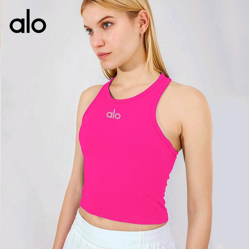 ALO YOGA 💰71💎支持一件代发 
aloyoga运动背心女夏欧美带垫罗纹瑜伽背心透气工字美背健身上衣
【品牌】 ALO 
【款号】JY88251
【面料】化纤类混纺
【颜色】黑色，白雪公主白，兰色，梅红色，雨林绿，蛛丝粉，苹果绿，焦糖棕，桑葚紫
【尺码】4/XS，6/S，8/M，10/L
 专柜同款品质，厂家直销，货源充足，售后保障