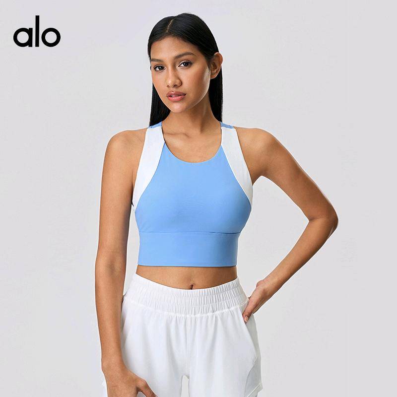 ALO YOGA💰78💎支持一件代发
aloyoga背心撞色百搭工字美背健身运动背心瑜伽文胸
【品牌】ALO 
【款号】D25067
【面料】锦纶，氨纶
【颜色】骨白，黑色，西纳特拉蓝
【尺码】4，6，8，10，12
 专柜同款品质，厂家直销，货源充足，售后保障