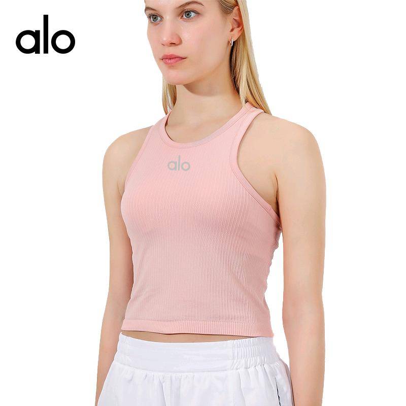 ALO YOGA 💰71💎支持一件代发 
aloyoga运动背心女夏欧美带垫罗纹瑜伽背心透气工字美背健身上衣
【品牌】 ALO 
【款号】JY88251
【面料】化纤类混纺
【颜色】黑色，白雪公主白，兰色，梅红色，雨林绿，蛛丝粉，苹果绿，焦糖棕，桑葚紫
【尺码】4/XS，6/S，8/M，10/L
 专柜同款品质，厂家直销，货源充足，售后保障
