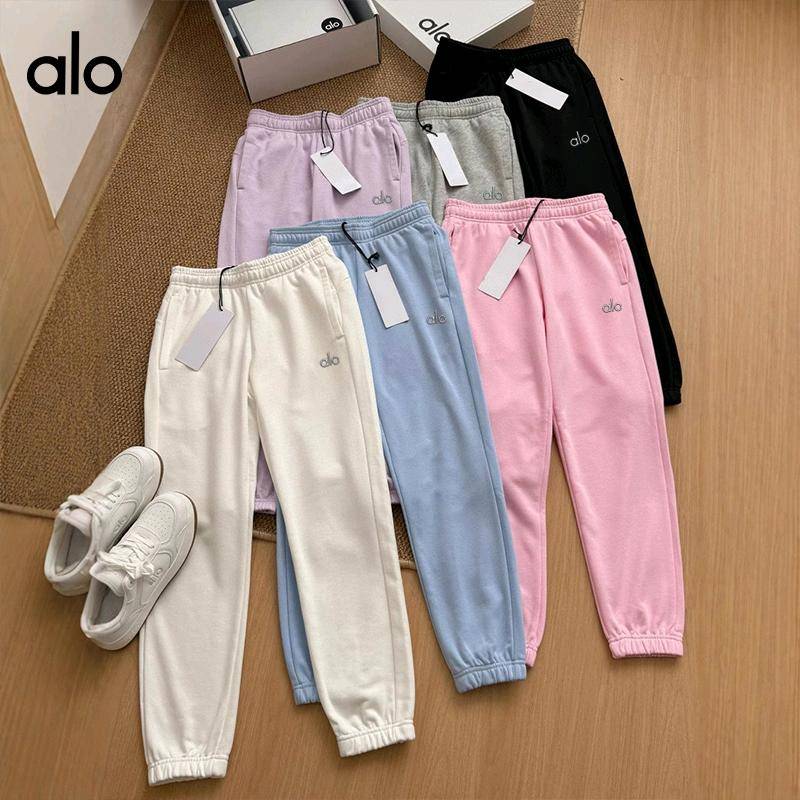 ALO YOGA💰93💎支持一件代发
aloyoga卫裤简约运动休闲长裤宽松束脚时尚卫裤
【品牌】ALO 
【款号】JY90040
【面料】锦纶/氨纶
【颜色】白色-长裤，粉色-长裤，黑色-长裤，灰色-长裤，蓝色-长裤，紫色-长裤
【尺码】S，M，L，XL，2XL，3XL
 专柜同款品质，厂家直销，货源充足，售后保障