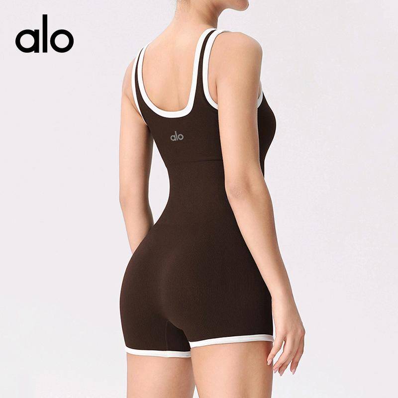 ALO YOGA 💰88💎支持一件代发
aloyoga裙子健身美背连体衣舞蹈运动紧身带胸垫空中瑜伽服
【品牌】AlO
【款号】LTY1312
【面料】涤纶/氨纶
【颜色】黑色，浅灰色，浅紫色，沙砾色
【尺码】S，M，L

 专柜同款品质，厂家直销，货源充足，售后保障