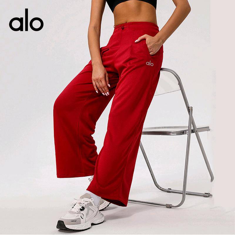 ALO YOGA 💰103💎支持一件代发
aloyoga 休闲运动阔腿裤高腰提臀长裤口袋宽松瑜伽裤
【品牌】AlO
【款号】SM2388
【面料】毛圈布:100%涤纶
【颜色】黑色，深咖，樱桃红
【尺码】S，M，L，XL
 专柜同款品质，厂家直销，货源充足，售后保障