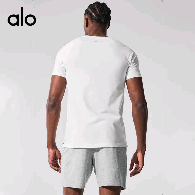 ALO YOGA 💰68💎支持一件代发
alo男士运动健身短袖男士棉圆领休闲锻炼显肌肉短袖T恤
【品牌】AlO
【款号】JY90035
【面料】棉/氨纶
【颜色】黑色，白色
【尺码】M，L，XL，XXL
 专柜同款品质，厂家直销，货源充足，售后保障