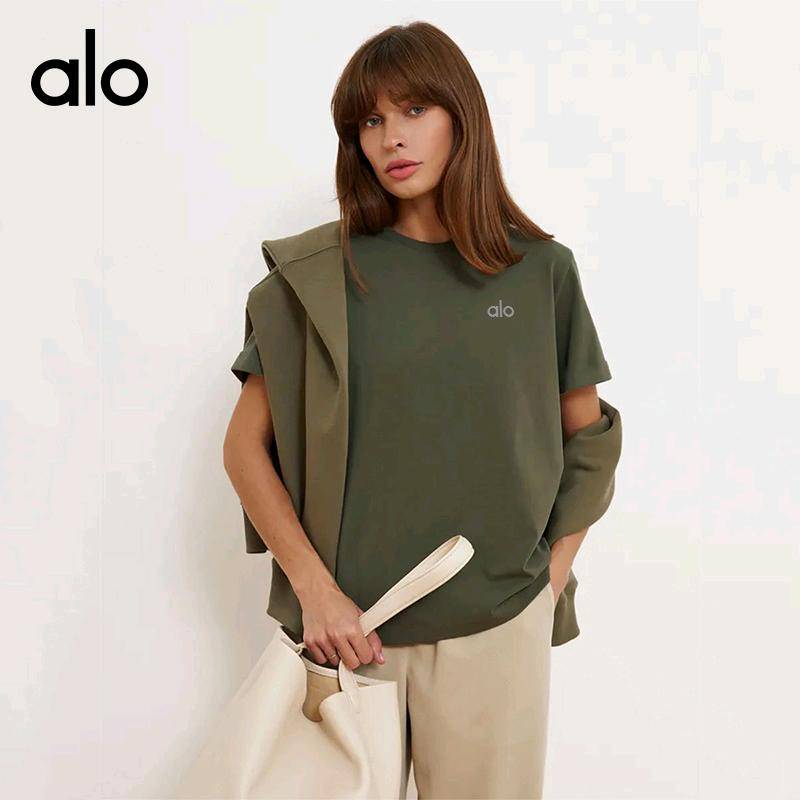 ALO YOGA 💰70💎支持一件代发
ALO yoga短袖同款宽松运动瑜伽短袖吸汗跑步休闲T恤速干健身上衣
【品牌】AlO
【款号】DTX0032
【面料】棉
【颜色】暗红，白色，苍绿，藏青，黑色，咖啡色，玫红色，墨绿色，嫩绿色，浅灰色，浅紫色，青灰色，雾灰色
【尺码】S，M，L，XL，2XL，3XL，4XL
 专柜同款品质，厂家直销，货源充足，售后保障
