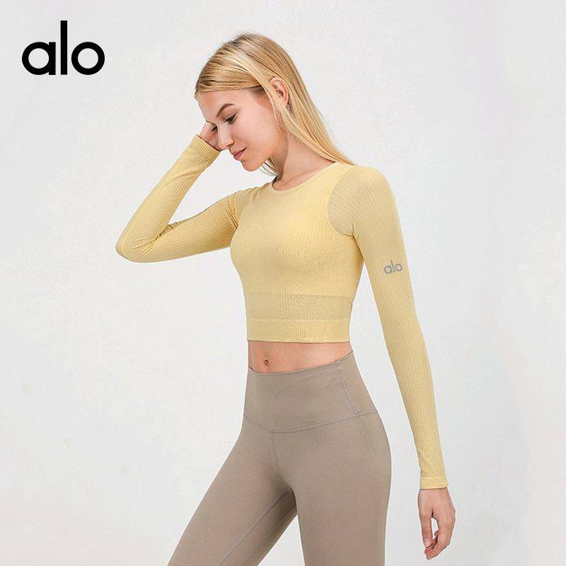 ALO YOGA💰88💎支持一件代发
aloyoga 长袖瑜伽服纯色针织高弹速干透气瑜伽跑步健身服
【品牌】ALO 
【款号】JY88269
【面料】锦纶/氨纶
【颜色】白色，肤色，黑色，兰色，绿色
【尺码】XS，S，M，L
 专柜同款品质，厂家直销，货源充足，售后保障