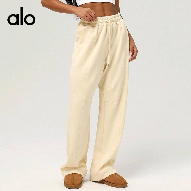 ALO YOGA 💰98💎支持一件代发
alo yoga直筒裤运动直筒裤秋冬抽绳高腰垂感休闲长裤跑步瑜伽裤
【品牌】AlO
【款号】CK2455
【面料】50%人棉+45%涤纶+5%氨纶
【颜色】黑色，花灰，奶油杏，牛仔灰蓝
【尺码】S，M，L，XL

 专柜同款品质，厂家直销，货源充足，售后保障