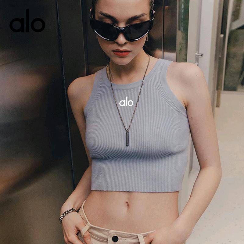ALO YOGA💰63💎支持一件代发
aloyoga背心螺纹针织背心纯色修身内搭上衣短款
【品牌】ALO 
【款号】BX0008
【面料】涤纶/粘纤/尼龙
【颜色】白色，橙色，黑色，灰色，卡其色，玫红色，紫色
【尺码】均码
 专柜同款品质，厂家直销，货源充足，售后保障