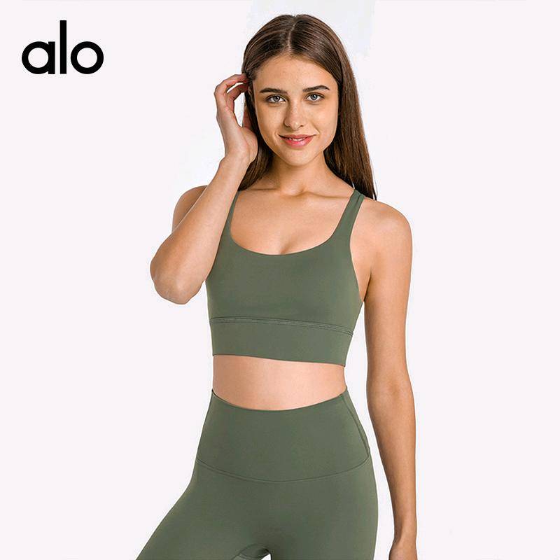 ALO YOGA 💰78💎支持一件代发
aloyoga背心细带交叉美背瑜伽健身内衣运动文胸
【品牌】AlO
【款号】JY2010
【面料】锦纶/氨纶
【颜色】暗橙色，白色，板栗色，骨白，黑色，灰湖绿，克莱因蓝，蓝绿色，琉璃绿，磨砂绿，浅紫荷，树莓紫，水泥蓝，苔绿，土灰色，西纳特拉蓝，洋紫红，樱花粉
【尺码】4，6，8，10，12
 专柜同款品质，厂家直销，货源充足，售后保障