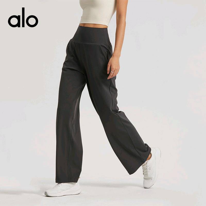 ALO YOGA 💰98💎支持一件代发
alo直筒裤裸感瑜伽运动阔腿裤透气休闲高腰瑜伽裤垂感遛弯直筒裤
【品牌】AlO
【款号】CK1527
【面料】锦纶/氨纶
【颜色】白蛋白，海军蓝，黑色，沥青蓝，石墨灰 
【尺码】4，6，8，10
 专柜同款品质，厂家直销，货源充足，售后保障