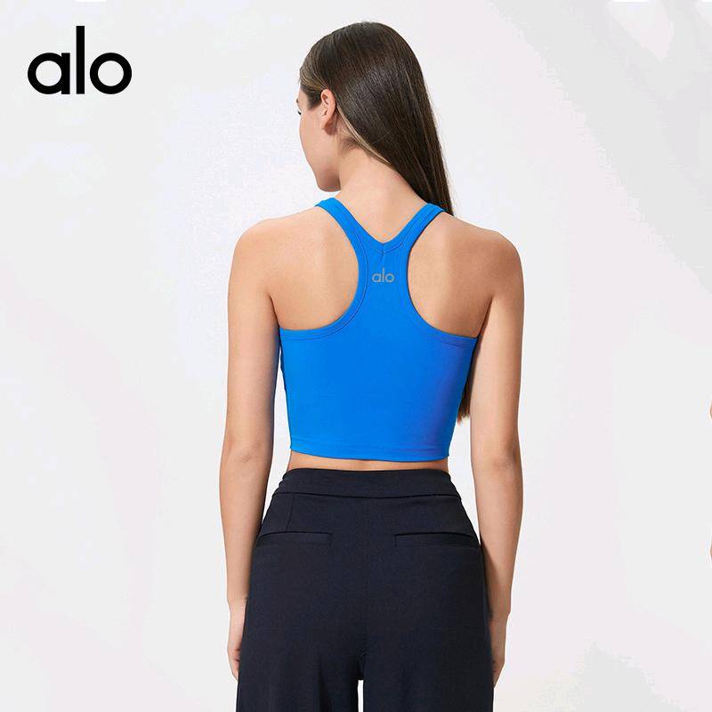 ALO YOGA 💰78💎支持一件代发
aloyoga背心运动瑜伽小背心女弹力休闲百搭健身运动内衣
【品牌】AlO
【款号】S2081
【面料】锦纶/氨纶
【颜色】白色，淡紫灰，河石色，黑色，红宝玉，焦橙色，卡布里蓝，流光灰，流沙粉，米白色，抹茶绿，深碳灰，石榴红，嫣红，月白蓝
【尺码】2，4，6，8，10，12
 专柜同款品质，厂家直销，货源充足，售后保障