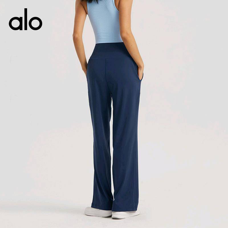 ALO YOGA 💰98💎支持一件代发
alo直筒裤裸感瑜伽运动阔腿裤透气休闲高腰瑜伽裤垂感遛弯直筒裤
【品牌】AlO
【款号】CK1527
【面料】锦纶/氨纶
【颜色】白蛋白，海军蓝，黑色，沥青蓝，石墨灰 
【尺码】4，6，8，10
 专柜同款品质，厂家直销，货源充足，售后保障