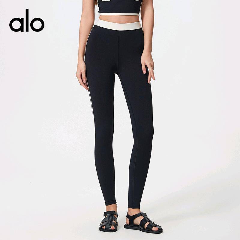 ALO YOGA 💰88💎支持一件代发
alo yoga新款裸感透气提臀塑形撞色户外运动高弹瑜伽九分裤女
【品牌】AlO
【款号】D25045
【面料】锦纶/氨纶
【颜色】白蛋白，黑色，樱花粉
【尺码】4，6，8，10，12
 专柜同款品质，厂家直销，货源充足，售后保障