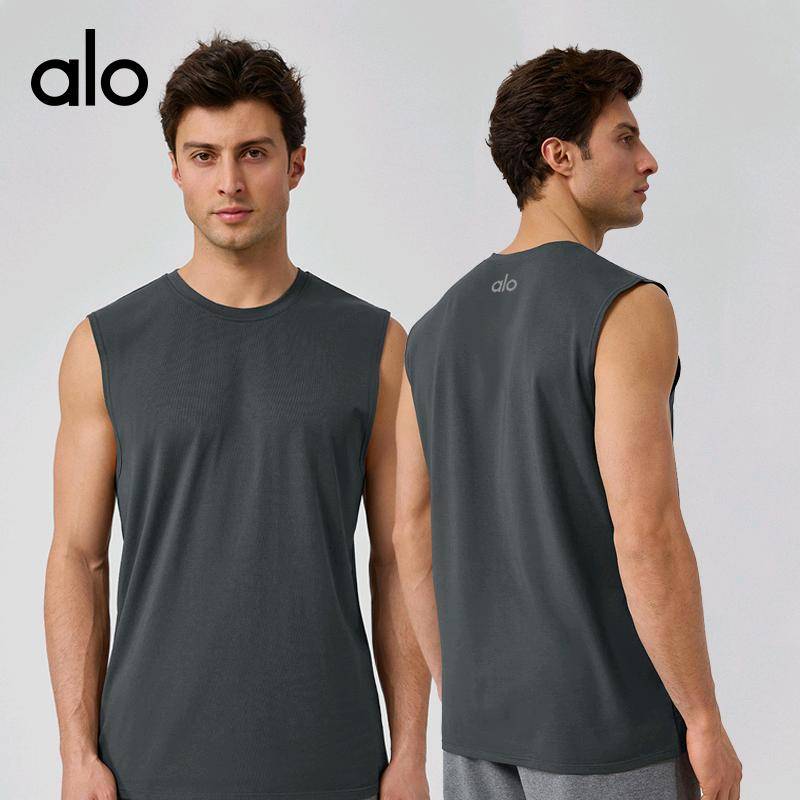 ALO YOGA 💰78💎支持一件代发
aloyoga男士健身跑步运动无袖坎肩背心上衣T恤
【品牌】AlO
【款号】51118
【面料】棉/莫代尔/氨纶
【颜色】茶褐色，黑色，米白，深灰
【尺码】S，M，L，XL，XXL
 专柜同款品质，厂家直销，货源充足，售后保障