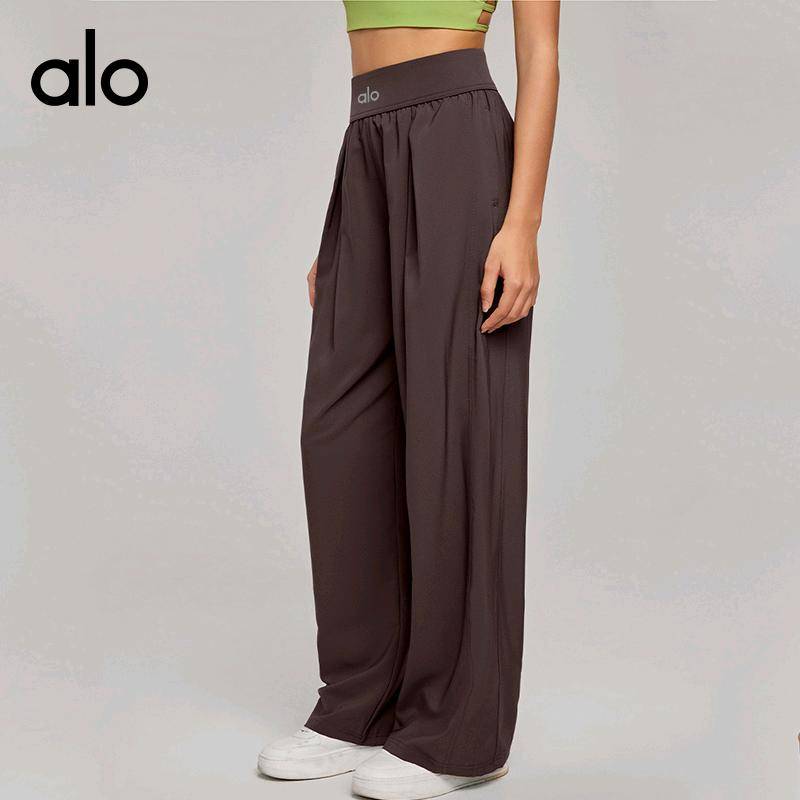 ALO YOGA💰88💎支持一件代发
aloyoga官网瑜伽长裤春夏垂感休闲直筒裤速干外穿跑步运动阔腿裤
【品牌】ALO 
【款号】DWL115016
【面料】氨纶/锦纶
【颜色】白蛋白，板栗色，黑色，犀牛灰
【尺码】S，M，L，XL
 专柜同款品质，厂家直销，货源充足，售后保障