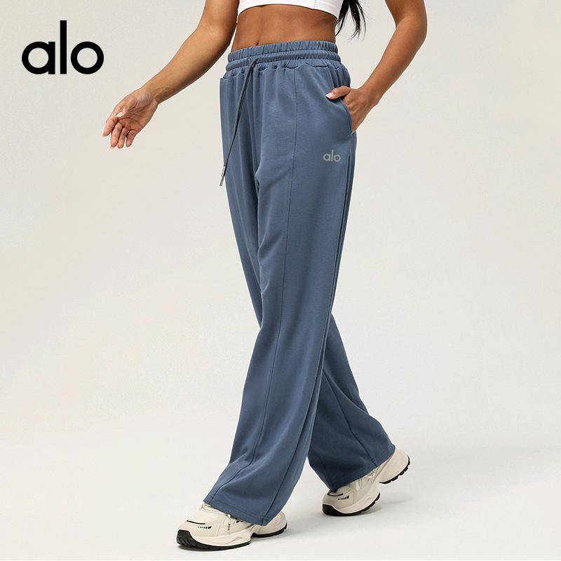 ALO YOGA 💰98💎支持一件代发
alo yoga直筒裤运动直筒裤秋冬抽绳高腰垂感休闲长裤跑步瑜伽裤
【品牌】AlO
【款号】CK2455
【面料】50%人棉+45%涤纶+5%氨纶
【颜色】黑色，花灰，奶油杏，牛仔灰蓝
【尺码】S，M，L，XL

 专柜同款品质，厂家直销，货源充足，售后保障