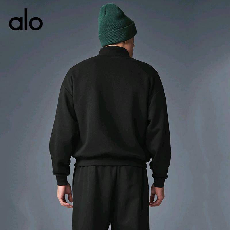 ALO YOGA 💰108💎支持一件代发 
aloyoga 外套保暖翻领半拉链宽松简约纯色卫衣外套
【品牌】ALO 
【款号】JY90032
【面料】棉（聚酯纤维）
【颜色】黑色
【尺码】S，M，L，XL，XXL
 专柜同款品质，厂家直销，货源充足，售后保障