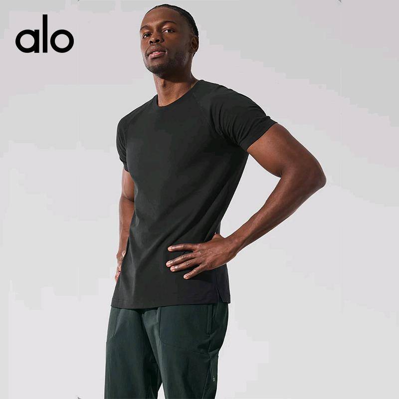 ALO YOGA 💰68💎支持一件代发
alo男士运动健身短袖男士棉圆领休闲锻炼显肌肉短袖T恤
【品牌】AlO
【款号】JY90035
【面料】棉/氨纶
【颜色】黑色，白色
【尺码】M，L，XL，XXL
 专柜同款品质，厂家直销，货源充足，售后保障