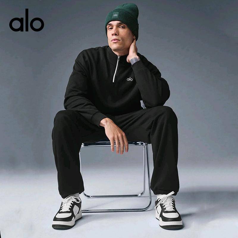 ALO YOGA 💰108💎支持一件代发 
aloyoga 外套保暖翻领半拉链宽松简约纯色卫衣外套
【品牌】ALO 
【款号】JY90032
【面料】棉（聚酯纤维）
【颜色】黑色
【尺码】S，M，L，XL，XXL
 专柜同款品质，厂家直销，货源充足，售后保障
