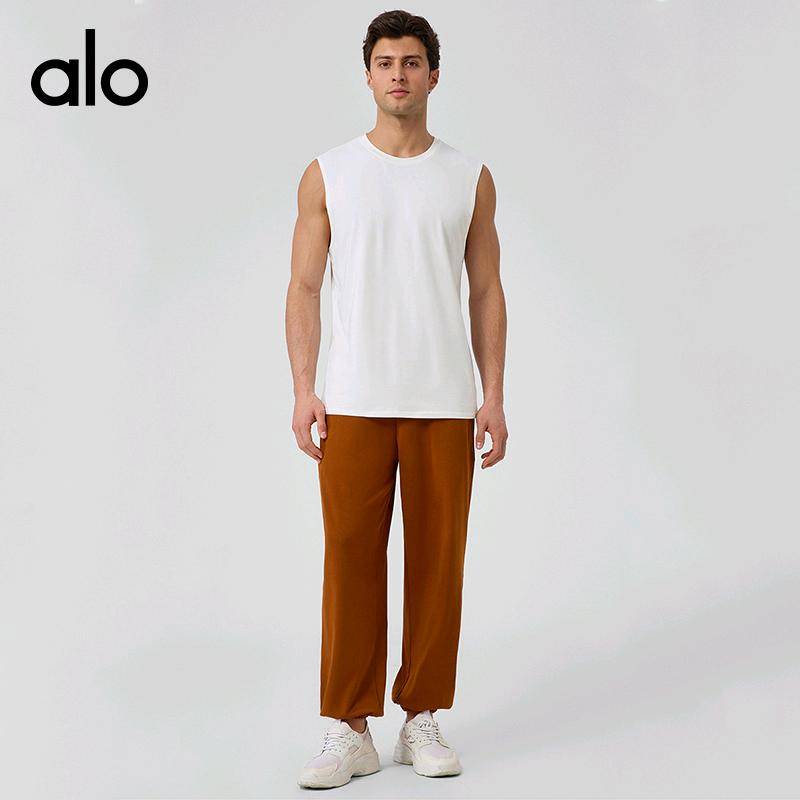 ALO YOGA 💰78💎支持一件代发
aloyoga男士健身跑步运动无袖坎肩背心上衣T恤
【品牌】AlO
【款号】51118
【面料】棉/莫代尔/氨纶
【颜色】茶褐色，黑色，米白，深灰
【尺码】S，M，L，XL，XXL
 专柜同款品质，厂家直销，货源充足，售后保障