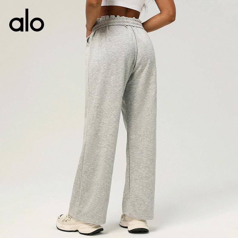 ALO YOGA 💰98💎支持一件代发
alo yoga直筒裤运动直筒裤秋冬抽绳高腰垂感休闲长裤跑步瑜伽裤
【品牌】AlO
【款号】CK2455
【面料】50%人棉+45%涤纶+5%氨纶
【颜色】黑色，花灰，奶油杏，牛仔灰蓝
【尺码】S，M，L，XL

 专柜同款品质，厂家直销，货源充足，售后保障
