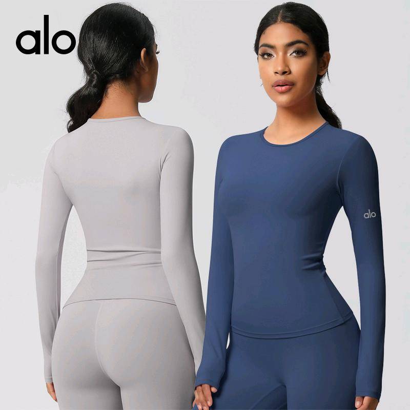 ALO YOGA💰73💎支持一件代发
aloyoga 紧身磨毛瑜伽上衣速干健身服弹力跑步运动T恤
【品牌】ALO 
【款号】CX7102
【面料】氨纶/锦纶
【颜色】霜灰色，板栗色，黑色，徽章蓝，罗勒绿，浅象牙，石墨灰，天空蓝，胭脂红，樱花粉
【尺码】S，M，L，XL
 专柜同款品质，厂家直销，货源充足，售后保障