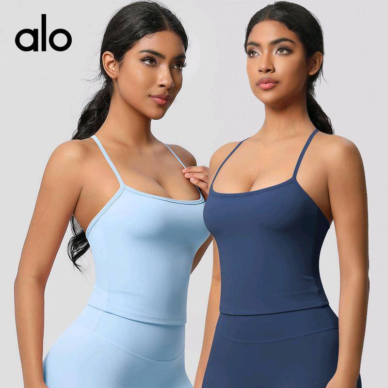 ALO YOGA💰78💎支持一件代发
aloyoga 裸感亲肤运动内衣细肩带美背瑜伽背心
【品牌】ALO 
【款号】BX7107
【面料】氨纶/锦纶
【颜色】霜灰色，板栗色，黑色，徽章蓝，罗勒绿，浅象牙，石墨灰，天空蓝，胭脂红，樱花粉
【尺码】S，M，L，XL
 专柜同款品质，厂家直销，货源充足，售后保障