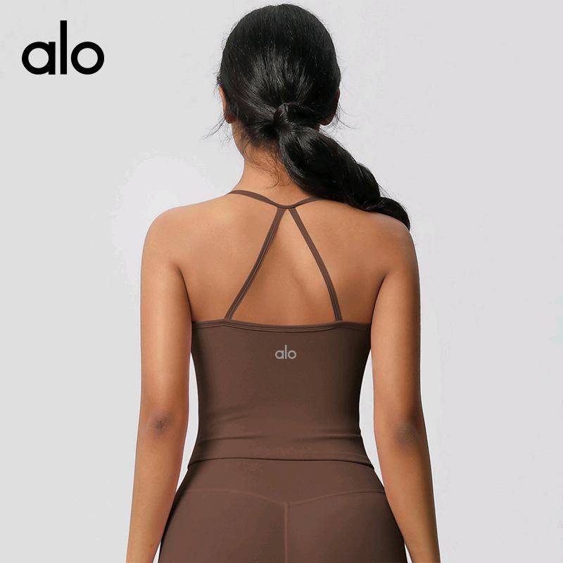 ALO YOGA💰78💎支持一件代发
aloyoga 裸感亲肤运动内衣细肩带美背瑜伽背心
【品牌】ALO 
【款号】BX7107
【面料】氨纶/锦纶
【颜色】霜灰色，板栗色，黑色，徽章蓝，罗勒绿，浅象牙，石墨灰，天空蓝，胭脂红，樱花粉
【尺码】S，M，L，XL
 专柜同款品质，厂家直销，货源充足，售后保障
