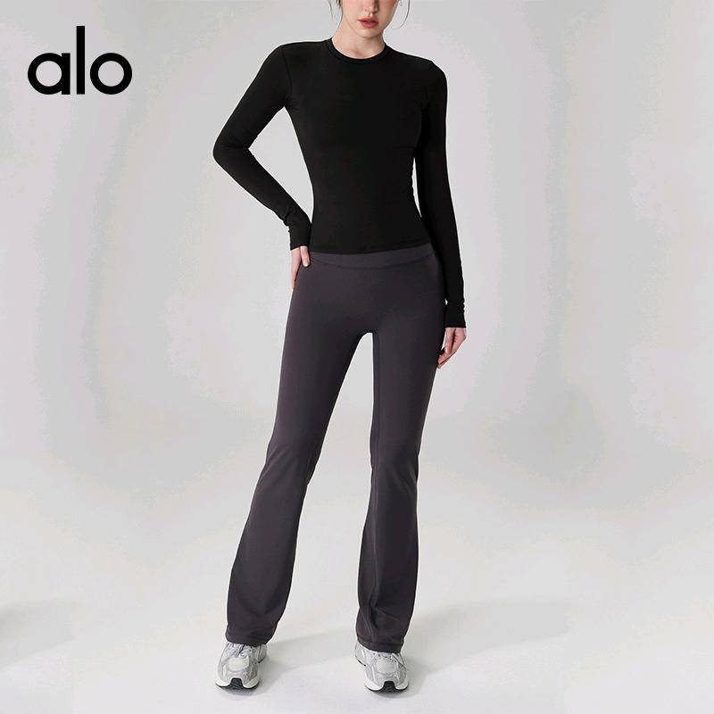 ALO YOGA💰78💎支持一件代发
aloyoga 外穿瑜伽服女休闲圆领短款打底运动长袖修身显瘦健身上衣
【品牌】ALO 
【款号】CX42005
【面料】锦纶/氨纶
【颜色】白色 ，黑色，棱镜粉，蒸馏咖啡
【尺码】S，M，L，XL
 专柜同款品质，厂家直销，货源充足，售后保障