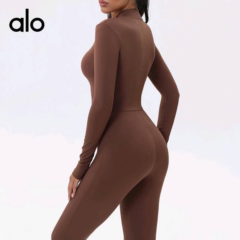 ALO YOGA💰108💎支持一件代发
alo yoga 跨境瑜伽连体衣秋冬运动紧身塑形健身拉链长袖连体服
【品牌】ALO 
【款号】LT2091
【面料】锦纶/氨纶
【颜色】黑色，咖啡色，浅蓝色，杏色
【尺码】S，M，L，XL
 专柜同款品质，厂家直销，货源充足，售后保障