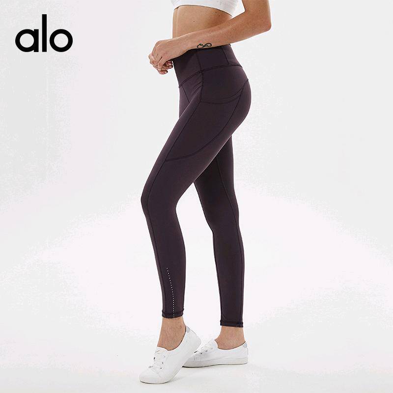 ALO YOGA💰93💎支持一件代发
alo yoga高腰波点印花瑜伽女子长裤两侧侧边口袋裤健身提臀瑜伽裤
【品牌】ALO 
【款号】F19021
【面料】锦纶/氨纶
【颜色】淡紫灰，靛蓝色，黑色，酱紫，藕粉，青果绿
【尺码】S，M，L，XL，XXL
 专柜同款品质，厂家直销，货源充足，售后保障