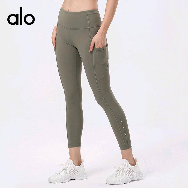 ALO YOGA💰93💎支持一件代发
alo yoga高腰波点印花瑜伽女子长裤两侧侧边口袋裤健身提臀瑜伽裤
【品牌】ALO 
【款号】F19021
【面料】锦纶/氨纶
【颜色】淡紫灰，靛蓝色，黑色，酱紫，藕粉，青果绿
【尺码】S，M，L，XL，XXL
 专柜同款品质，厂家直销，货源充足，售后保障
