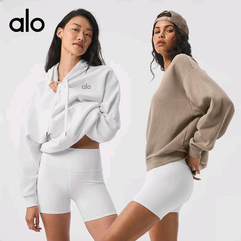 ALO YOGA💰78💎支持一件代发
aloyoga 新款瑜伽服套头休闲宽松圆领卫衣春秋季多巴胺纯色卫衣
【品牌】ALO 
【款号】JY9710（圆领卫衣）
【面料】聚酯纤维/棉
【颜色】白色，藏青色，黑色，麻灰色，深卡其色，铁灰色，雾霾蓝色
【尺码】S，M，L，XL ，XXL ，XXXL
 专柜同款品质，厂家直销，货源充足，售后保障