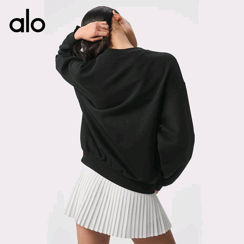 ALO YOGA 💰108💎支持一件代发
aloyoga 秋冬新款刺绣圆领卫衣女外穿宽松保暖休闲运动上衣外套
【品牌】ALO 
【款号】JY900（刺绣版）
【面料】棉/聚酯纤维
【颜色】黑色，白色
【尺码】S，M，L，XL
 专柜同款品质，厂家直销，货源充足，售后保障