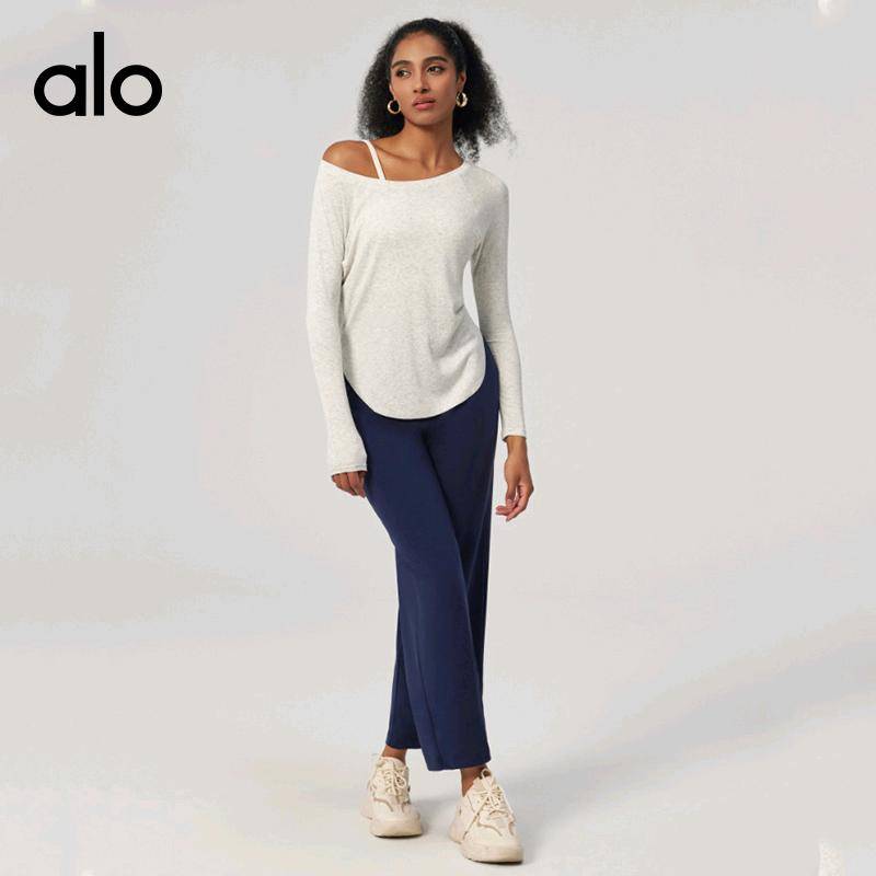 ALO YOGA 💰63 💎支持一件代发 
aloyoga 高品质跨境休闲运动长袖秋季裸感瑜伽服女宽松亲肤T时尚
【品牌】alo
【款号】YC345
【面料】92%粘纤 8%氨纶
【颜色】安可拉红，白麻灰，黑色，浅麻灰
【尺码】S，M，L，XL
 专柜同款品质，厂家直销，货源充足，售后保障
